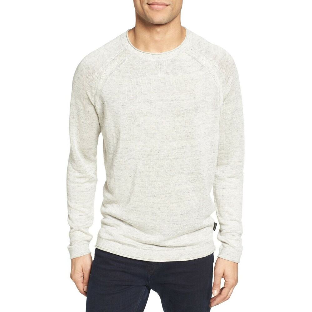 TED BAKER light washed gray Lyndon pullover linen medium weight sweater top